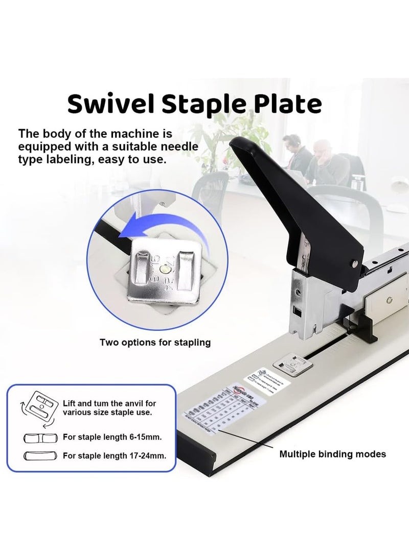 YelaJoy High-Capacity Metal Stapler Kit, 240 Sheets, 8-24mm Staples Compatibility, with 1000 Staple Set & Long Ergonomic Handle, Precise Alignment, Ideal for Office, School & Industrial Use - Image 4